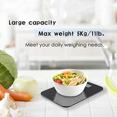 Sturdy Waterproof Food Scale - 11lb/5kg - High Precision - USB Rechargeable