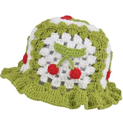 Women Boho Crochet Beanie bucket hat Light Weight Soft Breathable