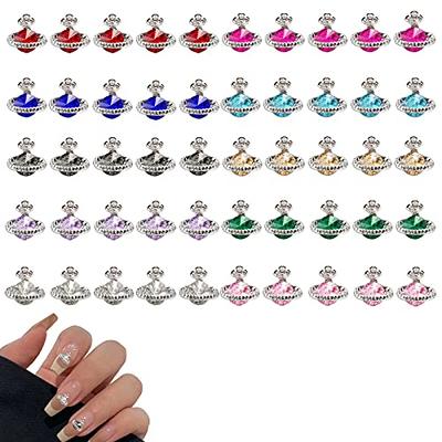 XEAOHESY 30pcs 3D Gold Silver Crown Nail Charms Nail Crown Charms