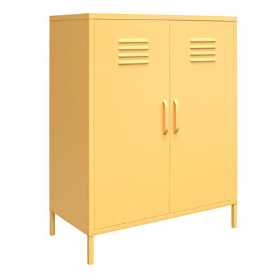 Novogratz Cache 2 Door Metal Locker Style Storage Accent Cabinet, Yellow -  Yahoo Shopping