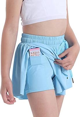 Flowy Shorts for Teen Girls with Spandex Liner 2-in-1 Youth Butterfly  Skirts Tennis Running Fitness Sports Dance Skort Light Blue 9-10Years -  Yahoo Shopping