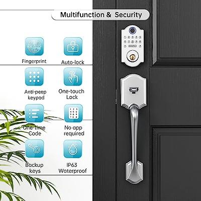 Front Door Lock Set HEANTLE Fingerprint Keyless Entry Smart Lock Keypad  Deadbolt