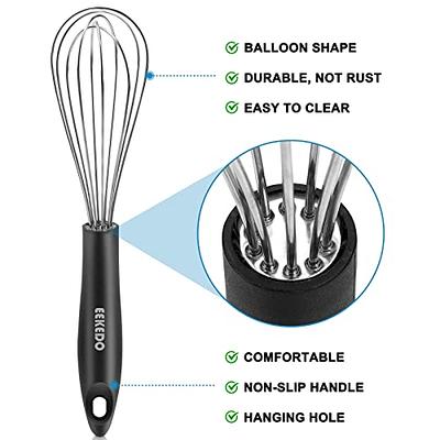 Whisks for Cooking, 4 Pack Stainless Steel Whisk for Blending, Whisking,  Beating and Stirring, UPDATE Version Balloon Wire Whisk Set, 12'' 10'' 8