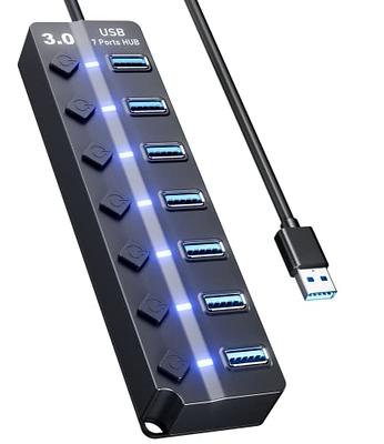 UGREEN USB Hub 4 Ports, USB to USB C & 3 USB A Multiport Adapter, 2ft Long  Cable Powered USB 3.0 Hub with USB C Power Port for Laptop, Desktop, PS5