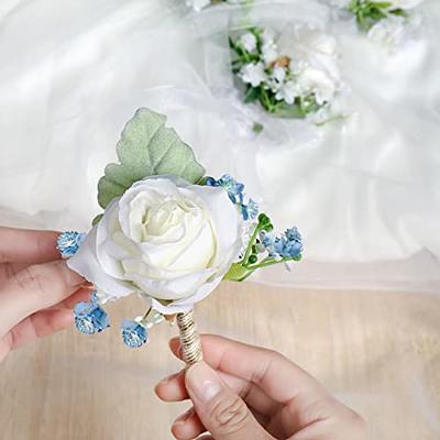 Amazon.com: Latious Wedding Prom Wrist Corsage Rose Bridesmaids Hand Silk Flowers  Wristband Bridal Party Decor for Women and Girls (Blue Camellia) : Home &  Kitchen