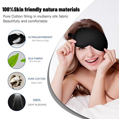 Sleeping Mask For Men And Women, 3d Side Sleeping Eye Mask, 100% Silk  Blackout Eye Mask Sleeping With Adjustable Strap Yoga Trav