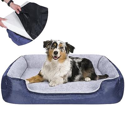 WEVEGO Dog Bed with Removable Washable Cover, Gel Memory Foam and Sponge 2-Layer, Pet Beds with Waterproof Lining and Non-Slip B