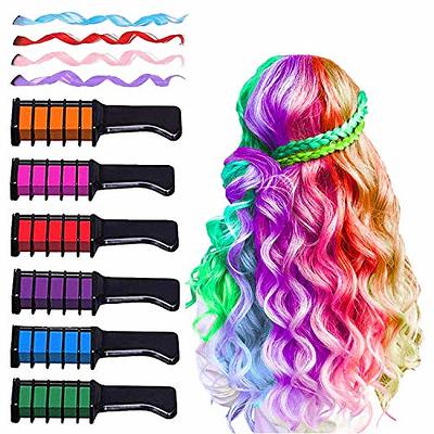 Hair Chalk,12 Color Hair Chalk Paint,Hair Chalk Set,Temporary Washable Hair  Color Dye for Kids,Non-Stick & Vibrant,New Year Birthday Party Cosplay DIY  Children's Day,Halloween,Christmas 8 colors