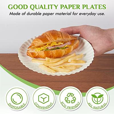 Paper Plates Uncoated, Disposable Dessert Plates Paper Plate Bulk, White