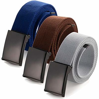 Gelante Fully Adjustable Canvas Web Belt with Black Flip Top Buckle 50''  Long at  Men's Clothing store