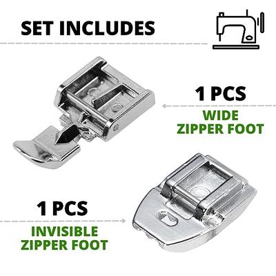 Metal Concealed Invisible Zipper Presser Foot for Brother Sewing Machine 