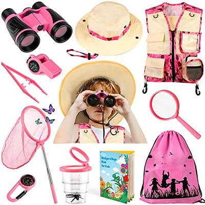 INNOCHEER Kids Explorer Kit & Bug Catcher Kit & Safari Costume Kit, Outdoor  Exploration Set with Hat, Vest, Butterfly Net and Bugs Book for Boys Girls  3-12 Years Old (Camouflage Pink) 