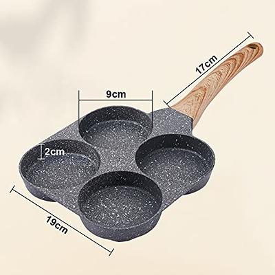 Bobikuke Egg Frying Pan, Fried Egg Pan Nonstick 4 Cups Pancake Pan  Aluminium Alloy Cooker for Breakfast, Egg Pan Suitable for Gas & Induction  (Black)