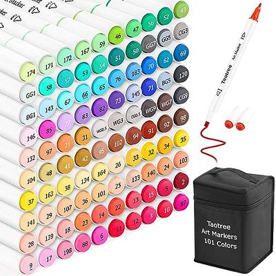 Taotree Alcohol Markers, 101 Colors Artist Markers Pens Set, Dual Tips  Chisel & Fine Sketch Art Markers, Art Supplies Kit for Kids Adult Coloring  Book, Painting, Drawing, Blending and Sketching - Yahoo Shopping