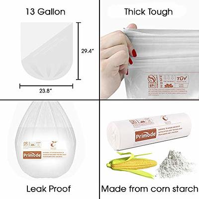 13 Gallon Compostable Tall Kitchen Garbage Bags, 50 Counts, Flat Top, 2-Pack