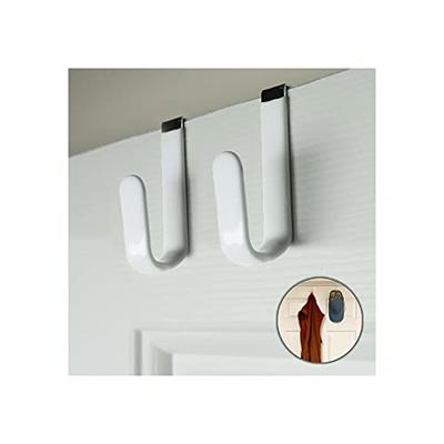 Evelots Over The Door Hooks for Wide Doors, 4 Pack Heavy Duty White Rubber  Coated Metal Door Hanger Hook for Hanging Clothes, Towels, Coats, Hats in  Bathroom, Bedroom, or Office - Yahoo Shopping