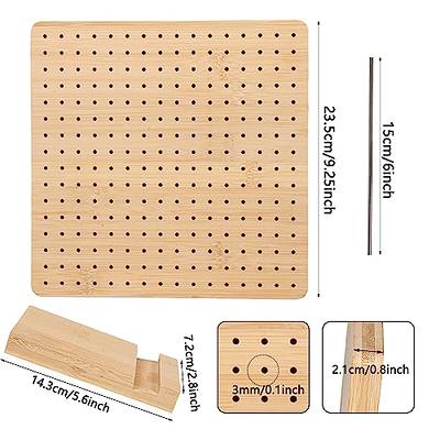 Wooden Squares Blocking Board & Needles Kits Knitting Crochet Handcrafted  Tools