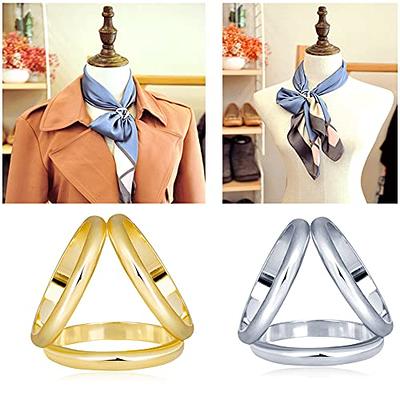 Fashion Rose Gold Trio Scarf Ring Silk Scarf Buckle Clip Slide Jewelry  Brooches