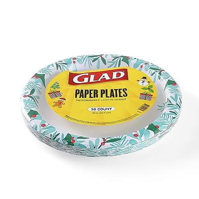  Glad Disposable Holiday Paper Plates, 10 Inch, 20 Count - Red  Snowflake Design, Heavy Duty and Microwavable : Health & Household