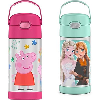 THERMOS FUNTAINER 12 Ounce Stainless Steel Vacuum Insulated Kids Straw  Bottle, Peppa Pig