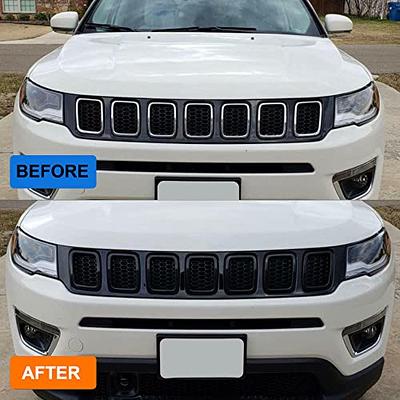 Front Grille Grill Inserts Cover Compatible with Jeep Compass 2017