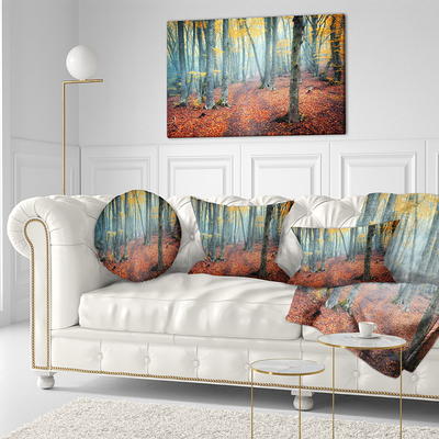 Designart Giant Tree with Woman - Abstract Throw Pillow - 12x20