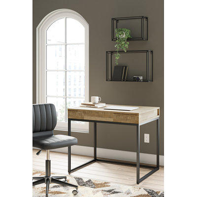 Abbott Contemporary Wood Laminate Office Desk Light Brown - Martin Furniture