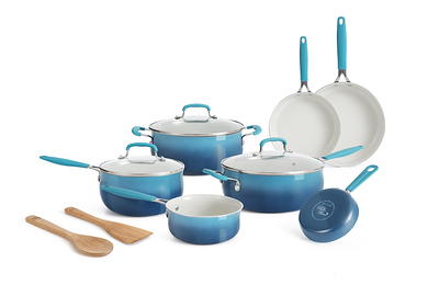 The Pioneer Woman Frontier Speckle Aluminum 10-Piece Cookware Set,  Turquoise - Yahoo Shopping