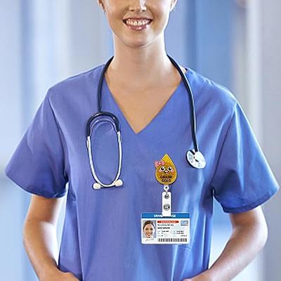 Purple Enamel Nurse Hat LVN Student Hospital RN Retractable Badge