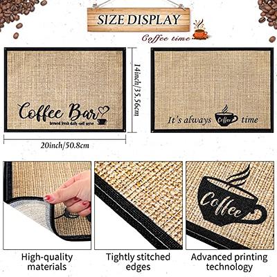 2 Pieces Coffee Bar Mat,Coffee Bar Accessories 20 x 14 Inch Coffee Bar  Decoration Coffee Placemats for Coffee Machine, Coffee Bar, Countertops, Coffee Station Accessories (Coffee Time) - Yahoo Shopping