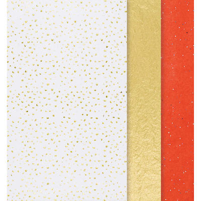 Amscan Christmas Metallic Tissue Paper, 20 x 20, Red/Gold/Silver