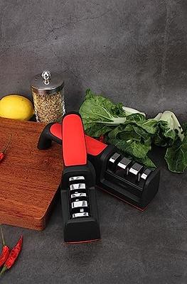 4-in-1 Kitchen Knife Accessories: 3-Stage Knife Sharpener