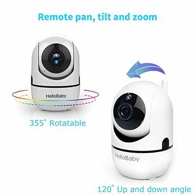 HelloBaby Video Baby Monitor with Remote Camera Pan-Tilt-Zoom, 3.2'' Color  LCD Screen, Infrared Night Vision, Temperature Display, Lullaby, Two Way
