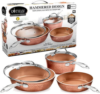 Gotham Steel 20 Piece Red Cookware and Bakeware Set with Ceramic Copper  Coating