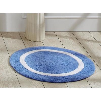 Resort Collection Plush Shag Chenille Bath Mat Marine Blue