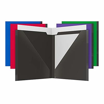 Oxford 2 Pocket Folders, Extra Pocket Fits 11x17 Papers, Sturdy Plastic,  Anti-Tear Edges, Letter Size, Black, Red, Blue, Purple, Green, 5 Pack  (89119) - Yahoo Shopping