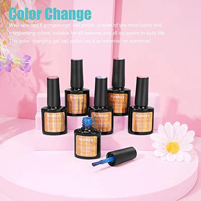 Modelones Gel Nail Polish Set, 9 Colors Orange Yellow Dark Red Solid Gel  Polish Brown Glitter