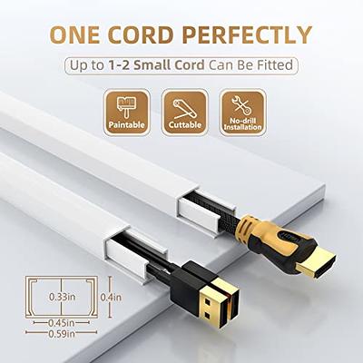 306 Cord Hider - Cord Cover Wall - Paintable Cable Concealer, Wire hiders  for TV - Cable Management Cord Hider Including Connectors & Adhesive Strips