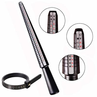 Aulegen Ring Sizer Gauge Measuring Tool - Ring Sizing Mandrel Kit Ring Gauges Finger Sizer Metal Stick Size Measurement Jewelry Measurer Tools USA