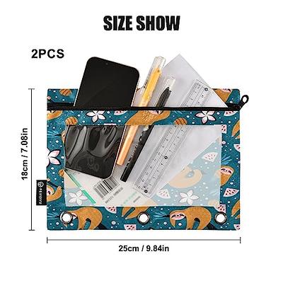 Sloths Flowers Pencil Pouch for 3 Ring Binder Pencil Case with Zipper Clear  Window Pencil Bags for Office Daily Supplies 2 Pack - Yahoo Shopping