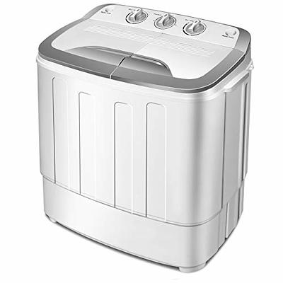 TABU Portable Washing Machine with Drain Pump, 2 in 1 Portable Washers,  Laundry Washing Machine, 28LBS Twin Tub Washing Machine for Dorms,  Apartments