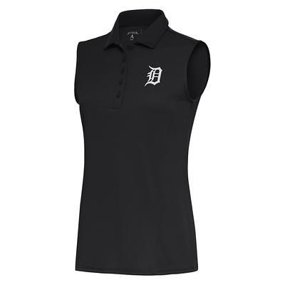 Detroit Lions Antigua Women's Metallic Logo Compass Polo - Charcoal