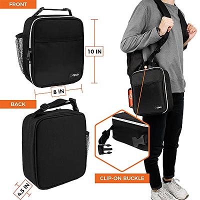 OPUX Insulated Lunch Box Men Women, Large Soft Cooler Bag Work School  Picnic, Leakproof Tote Shoulder Strap Kid Adult (Black, Medium)