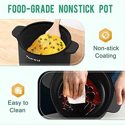 Hot Pot Electric with Grill, 2 in1 Indoor Non-Stick Shabu Shabu Pot &  Frying Pan, Portable Mini Hot Pot for Fry, Noodles, Steak, Korean BBQ - Non