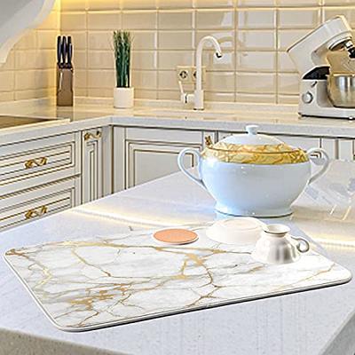 Golden Marble Texture Dish Drying Mat for Kitchen Counter 18 x 24 In,  Absorbent Microfiber Drying Pad Dish Mats Drainer Rack Fast Drying Mat  Protector Pad - Yahoo Shopping