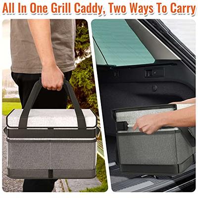 HULISEN Large Grill Caddy with Lid and Paper Towel Holder, BBQ