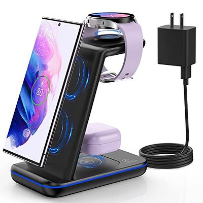 LK Wireless Charger for Samsung 3 in 1 Wireless Charging Station Compatible  for Galaxy Watch 6/6 Classic/5 Pro/5/4/3/Active 2/1 Samsung S24 S23 S22