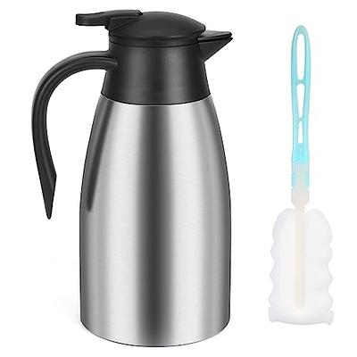 Coffee Carafes For Keeping Hot, 18/8 Stainless Steel Carafe For Hot  Liquids, Double Wall Vacuum Insulated Thermal Coffee Carafe, 34 OZ Coffee  Carafes For Coffee& Tea With Cup Brush (Silver)