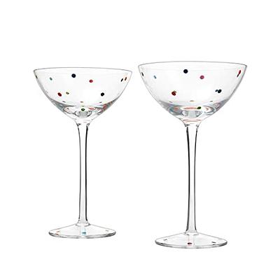 The Wine Savant Polka Dot Confetti Stemmed Martini Glasses 5.8oz Set of 2 Manhattan  Glasses for Cocktails, Cosmopolitan, Margarita Coupe Cocktail Glass for  Everyday, Weddings, Parties, Home Bar - Yahoo Shopping