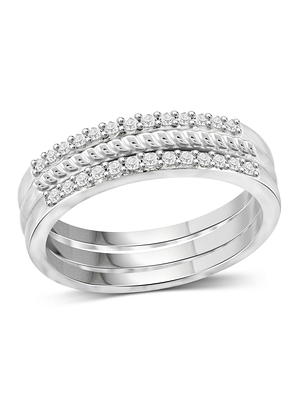 Stackable Ring Set of 4 Pure Silver Ultra Thin Stacking Rings for